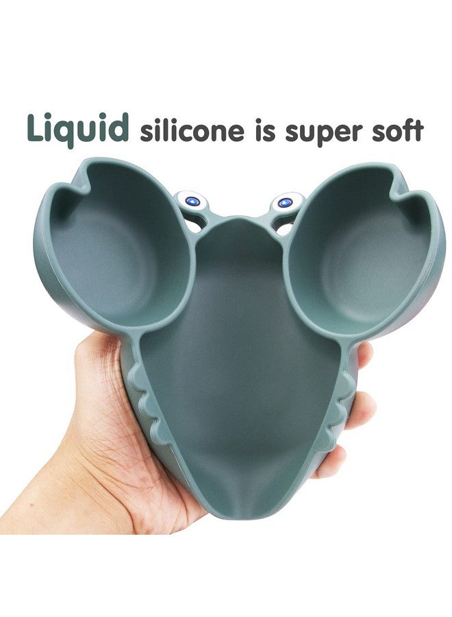 كيوشاير أطباق أطفال محمولة للأطفال الصغار والأطفال الصغار، ألواح شفط قوية خالية من البيسفينول للأطفال الصغار، مفرش أطباق سيليكون آمن للاستخدام في غسالة الأطباق والميكروويف، مقاس 9 × 6 × 1.4 بوصة - Image 3