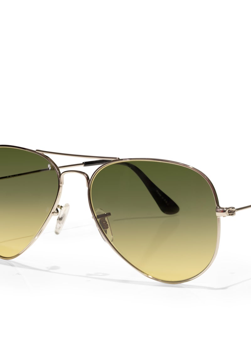 selfie Selfie Aviator Green Gold Metal Frame with UV 400 Sunglasses, SE3025-015  - Image 2