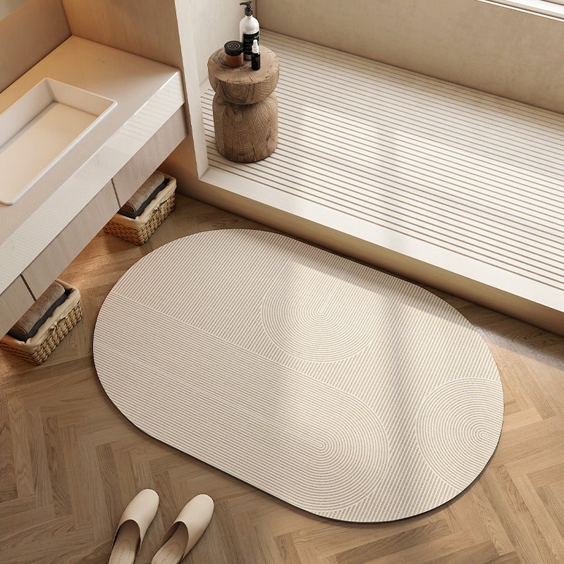 Creamy Style Non-Slip Diatomaceous Earth Floor Mat - Customizable, Absorbent & Quick-Drying for Bathroom