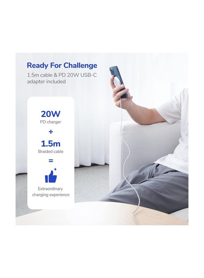 ساينك واير شاحن Syncwire اللاسلكي المغناطيسي سريع بتقنية Qi  مع محول USB-C جداري بقوة 20 واط - Image 2