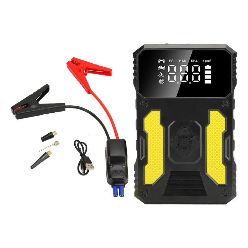Car Battery Jump Starter 2500mAh x4 600A Start Current Portable Multi-Function - Air Compressor 150PSI Tire Inflation Battery Booster for 12V Vehicles - Image 1