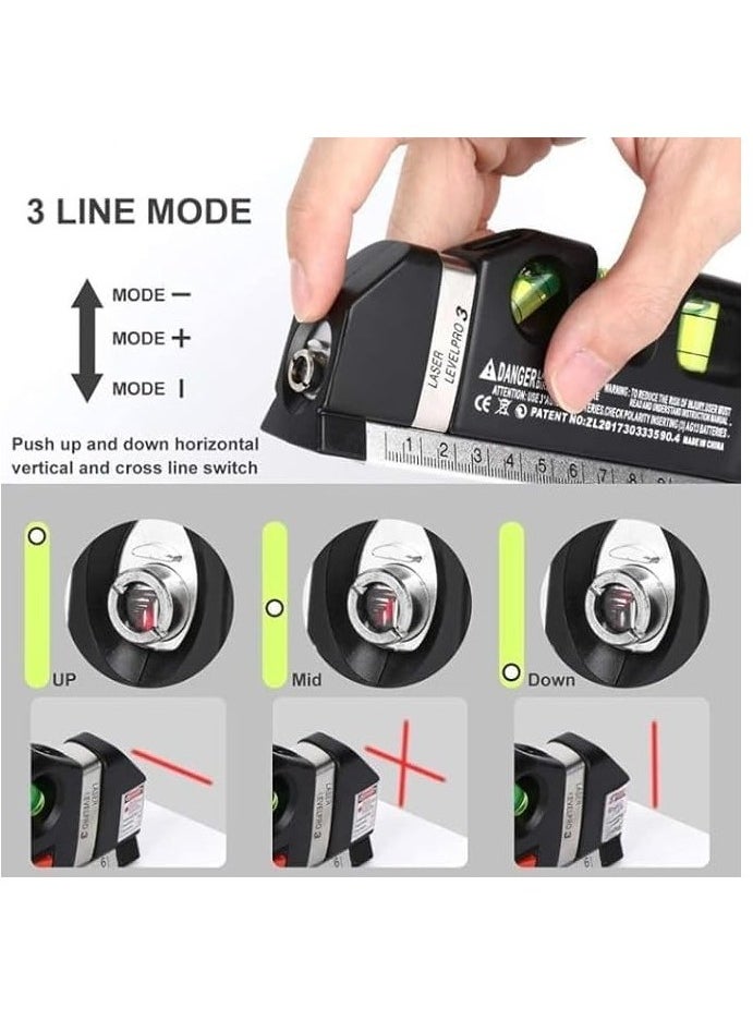 REBENUO Fixit Laser Level Pro 3 Multi-Purpose Measuring Tool With 8 Feet Tape  - Image 4