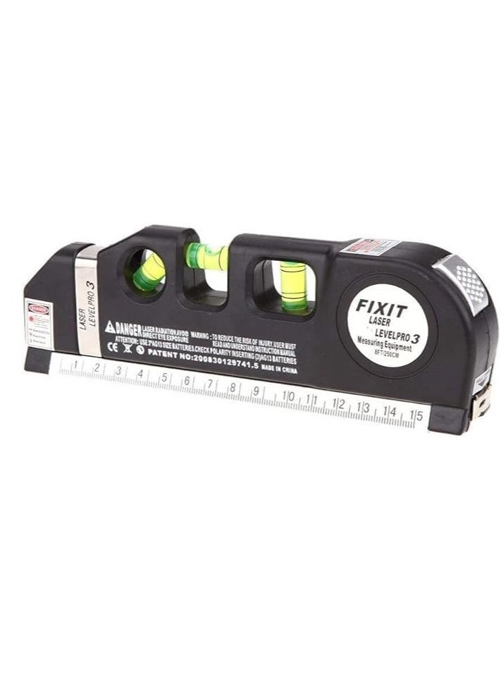 Fixit Laser Level Pro 3 Multi-Purpose Measuring Tool With 8 Feet Tape