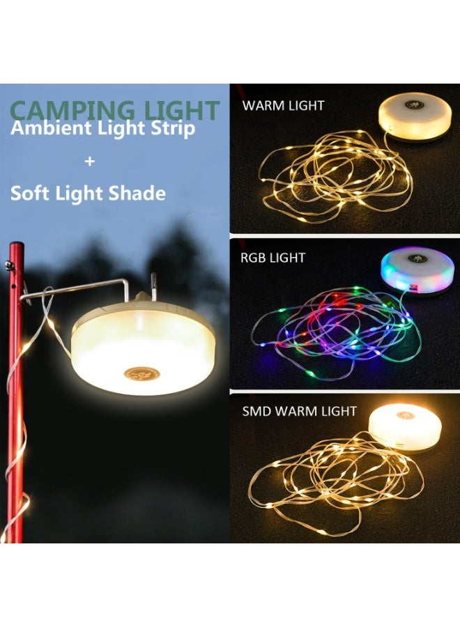Multifunctional Camping Lantern with 33Ft String Lights | Rechargeable Outdoor LED Tent Light | Waterproof IP44 Hanging Lamp for Camping, Hiking, Patio, BBQ & Emergency Use  - Image 4