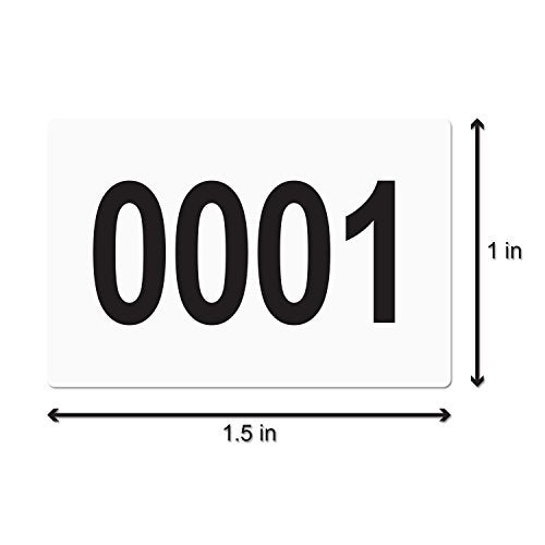 OfficeSmartLabels 0001-0500 Consecutive Number Labels (1 x 1.5 inch, White - 500 Labels) 0001 to 0500 Number Sequence Stickers for Inventory, Shipping, Distribution OR Manufacturing - Image 2
