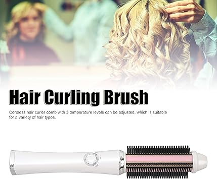 TARSHYRY Cordless Hair Curler Brush20s Fast Heating and 3 Temp Settings USB Rechargeable Electric Curling Comb for Professional Salon at Home - Image 2