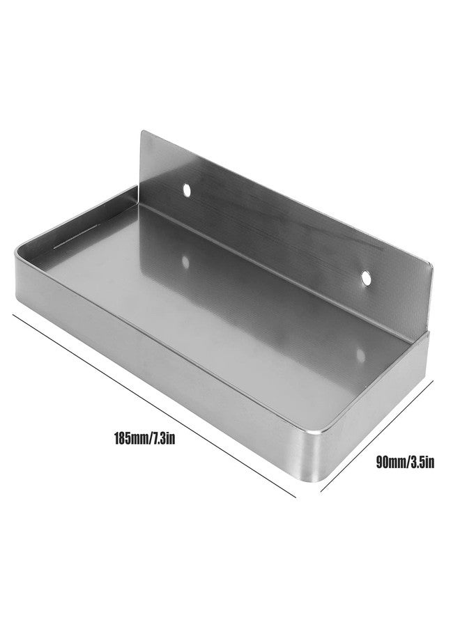 Beufee Floating Wall Shelves, tainless Steel Bathroom Tray Wall Mounted Mobile Phone Holder Bathroom Phone Shelf Toilet S 185x90mm (Brushed) - Image 2