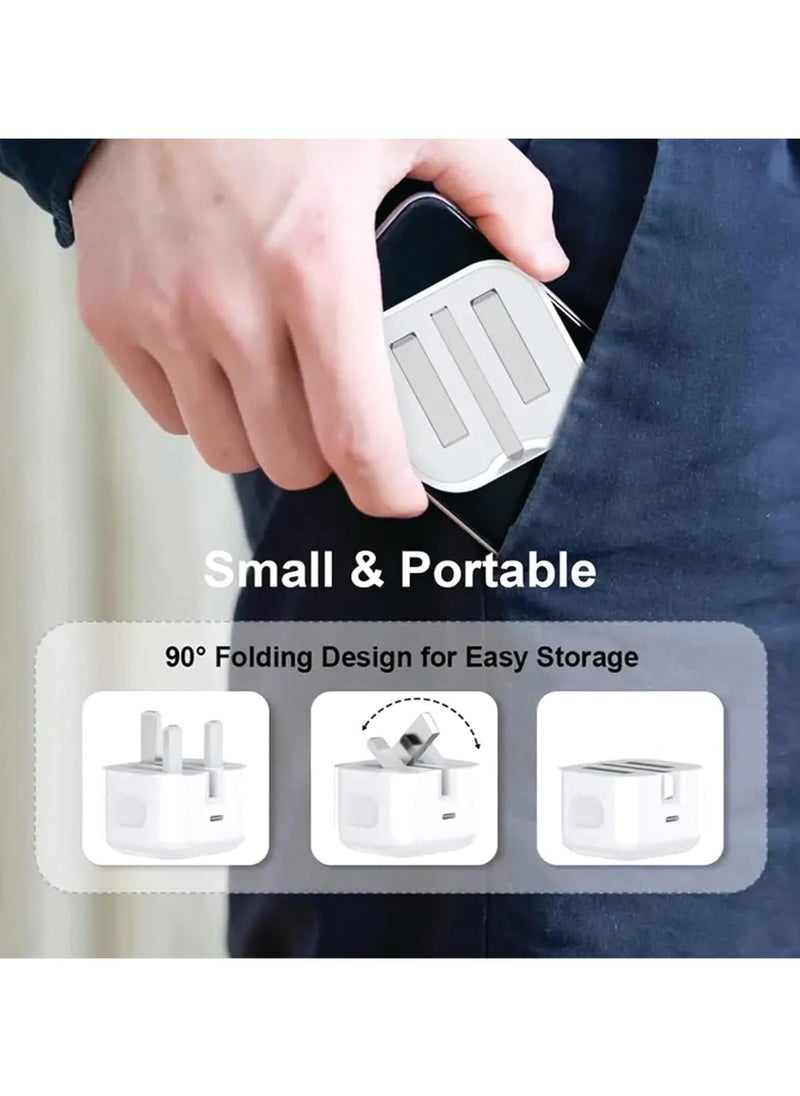 IPhone 35W Fast Charger | USB C Wall Fast Charger with 2M Type C to C Charging Cable Compatible with iPhone 16/Samsung/iPhone15 Pro Max/Pro/Plus/Motorola/iPad Pro/AirPods/Xiaomi and all Type C Mobile