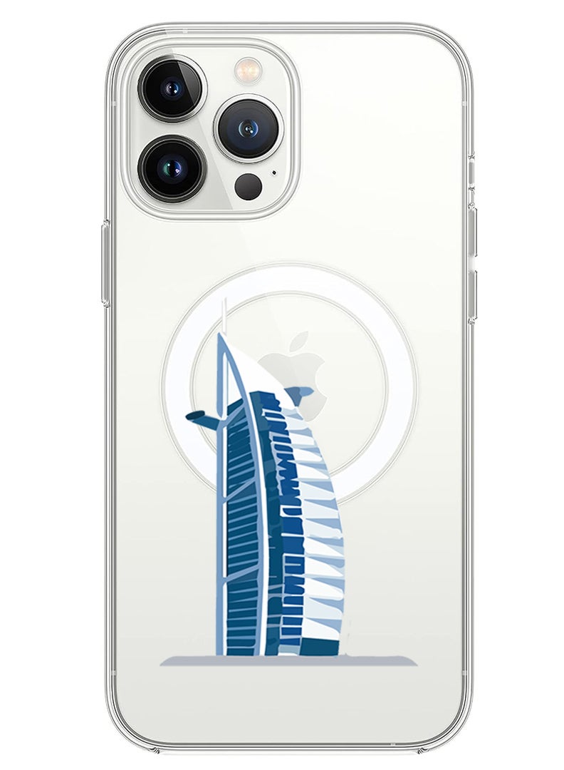 Theodor Magnetic Case for iPhone 13 Pro Max 6.7-inch Compatible with MagSafe Wireless Charging, Shockproof Phone Bumper Cover Burj Al arab - Image 1