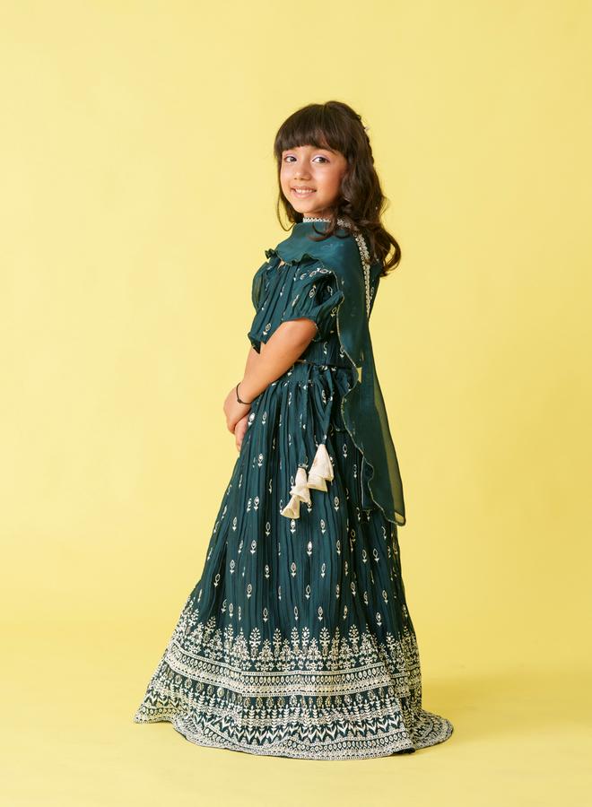 مايثيلي طقم مايثيلي مزين بلوزة وتنورة لنجا - Image 3