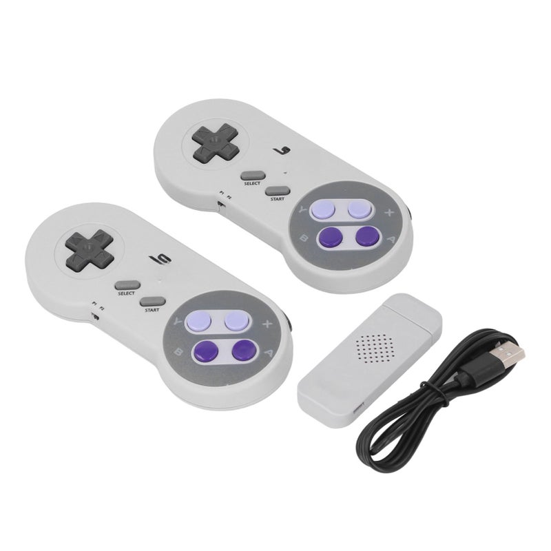 زوج من ستيك ألعاب فيديو رجري مريح للاستخدام، قابل للربط والاستخدام الفوري، بمساحة لبطاقة ذاكرة لوحدة تحكم ألعاب لاسلكية لـ SFC TV - Image 2