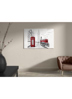 Home Gallery Tower of the Palace of Westminsterwith London streets Printed canvas wall art  - Image 3