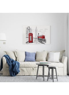 Home Gallery Tower of the Palace of Westminsterwith London streets Printed canvas wall art  - Image 4