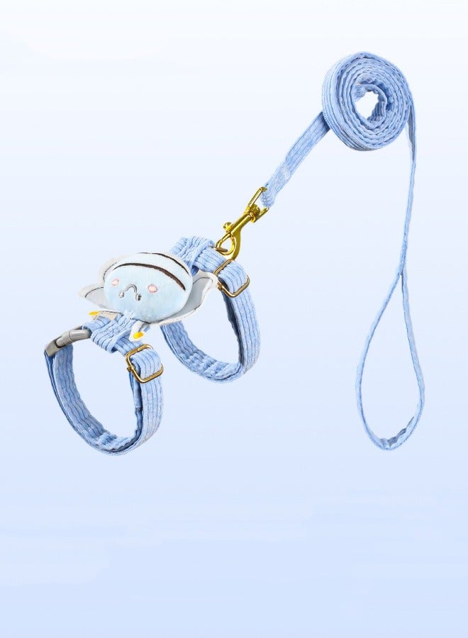 Cat Harness & Leash Set for Outdoor Walking,Escape Proof Cat Harness Set with Cute Bee Design,Adjustable and Comfortable Kitten H-shaped Harness,Suit for Medium or Large Cats