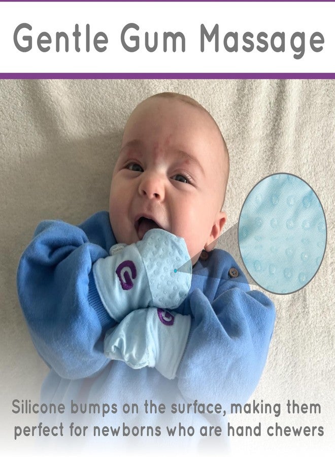 Gummee Glove Anti Scratch Teething Mittens Blue - Image 4