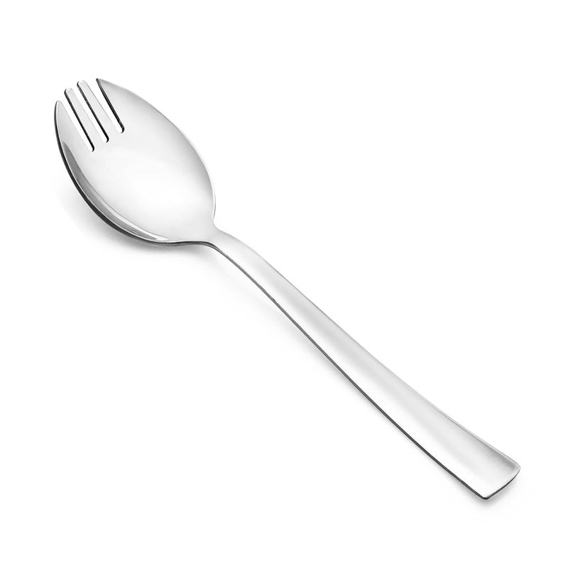 Petals Stainless Steel Spork Set of 6 | 16cm Length, Multipurpose Spoon-Fork (Silver) - Image 3
