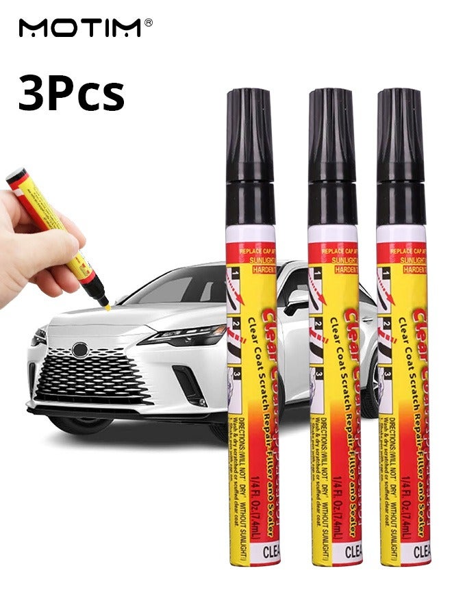 Motim 3 Pcs Car Scratch Remover Pen, Colourless Car Deep Scratch Repair Remover Paint Pen, Touch Up Paint Pen of Car, Car Fill Paint Pen, Small Area Clear Coat Applicator - Image 1