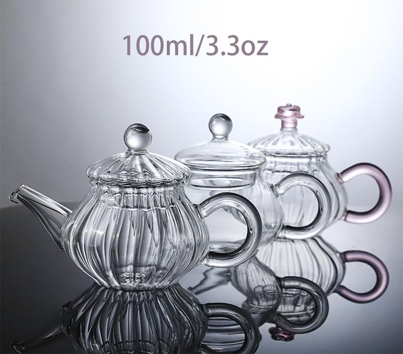 Mozacona Mini Tea Pot, Glass Teapot Small Tea Kettle for One person use,100ml - Image 3