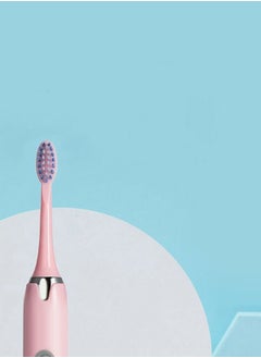 MARGOUN Electric Toothbrush Sonic Rechargeable Portable Travel Toothbrush Battery Operated with 2x Replacement Brush Heads Pink  - Image 3