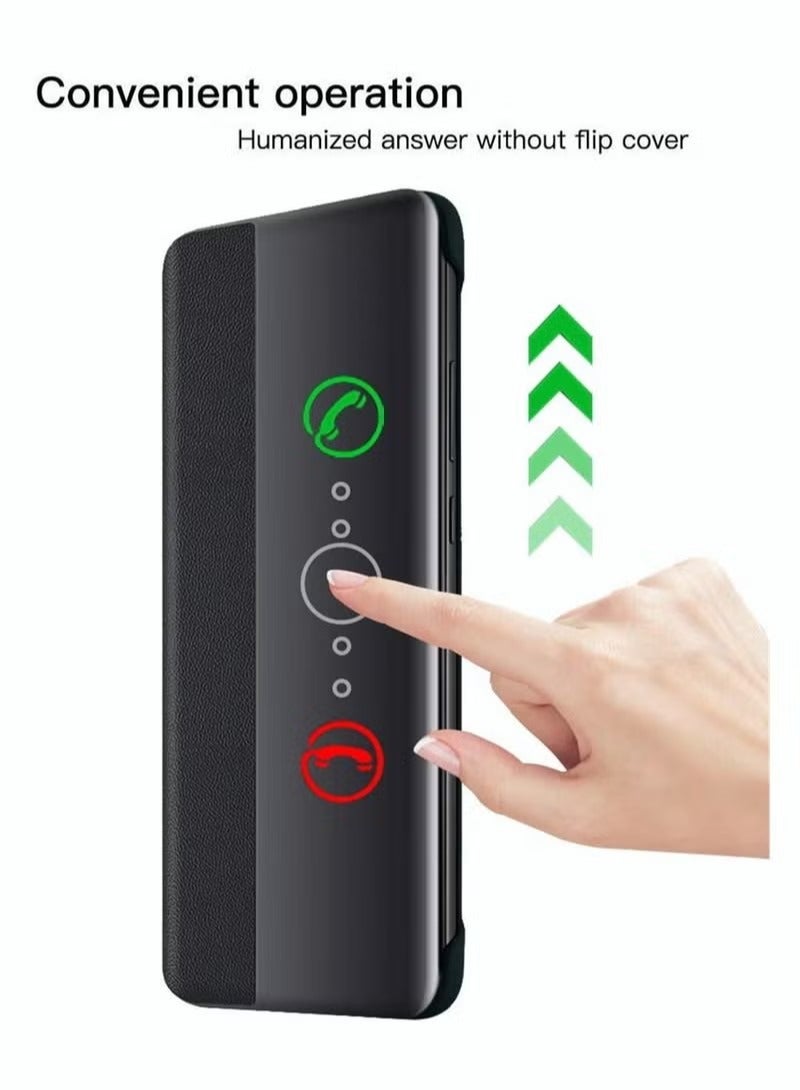 حالة الهاتف ، SYOSI لهواوي P40 برو حالة Smart View نافذة فليب جراب بو جلد واقية 6.58 "أسود - Image 4