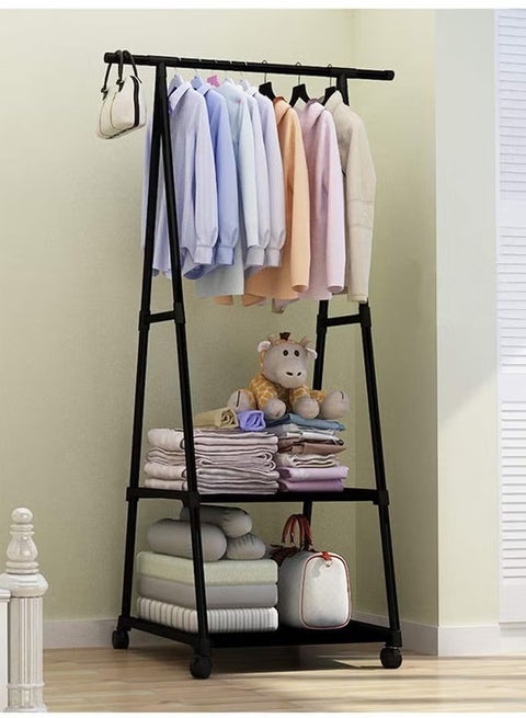 Multi-function Triangle Coat Rack with Removable Design Floor Standing Hanging Clothes Organizer on Wheels Ideal for Bedroom Entryway Living Room Space-Saving Storage Solution for Coats, Hats, Scarv