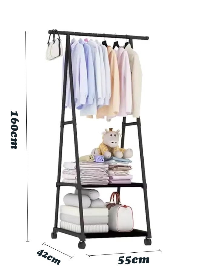 Multi-function Triangle Coat Rack with Removable Design Floor Standing Hanging Clothes Organizer on Wheels Ideal for Bedroom Entryway Living Room Space-Saving Storage Solution for Coats, Hats, Scarv