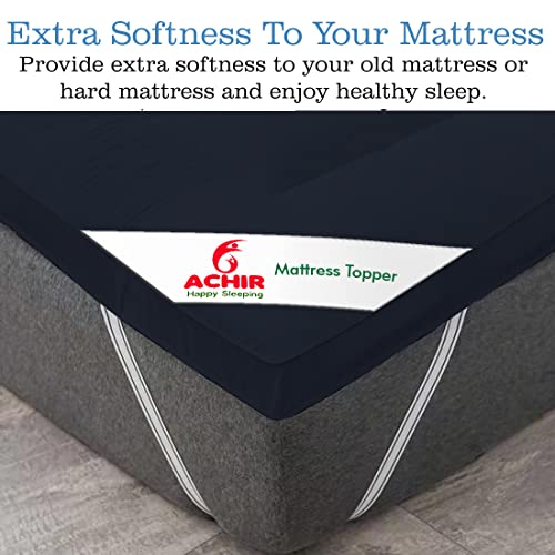 ACHIR 2500 GSM Microfiber Finest Imported Super Soft Mattress Topper/Padding Single Size, 36"x78" (Dark Blue, 3 ft x 3.5ft) - Image 3