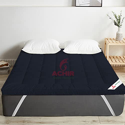 ACHIR 2500 GSM Microfiber Finest Imported Super Soft Mattress Topper/Padding Single Size, 36"x78" (Dark Blue, 3 ft x 3.5ft) - Image 1