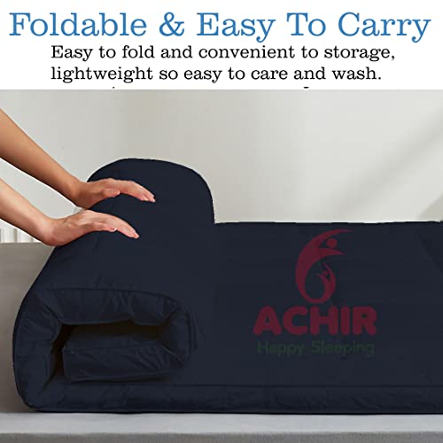 ACHIR 2500 GSM Microfiber Finest Imported Super Soft Mattress Topper/Padding Single Size, 36"x78" (Dark Blue, 3 ft x 3.5ft) - Image 4