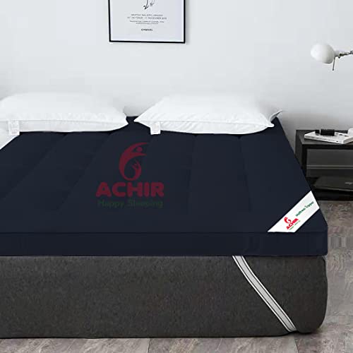 ACHIR 2500 GSM Microfiber Finest Imported Super Soft Mattress Topper/Padding Single Size, 36"x78" (Dark Blue, 3 ft x 3.5ft) - Image 2