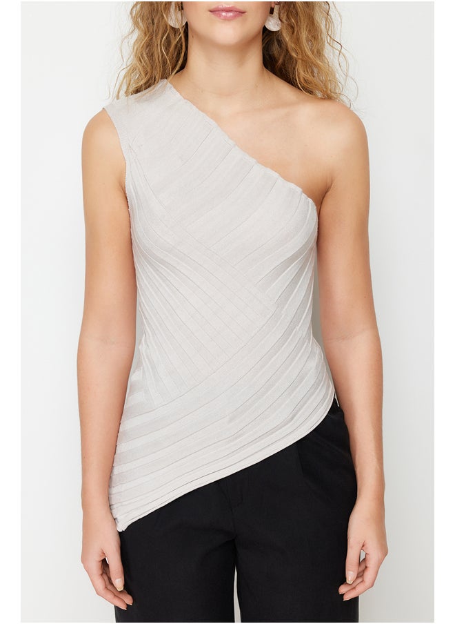 trendyol - Stone One-Shoulder Premium Yarn / Special Yarn Knitwear Blouse TWOSS24BZ00124 - Image 1