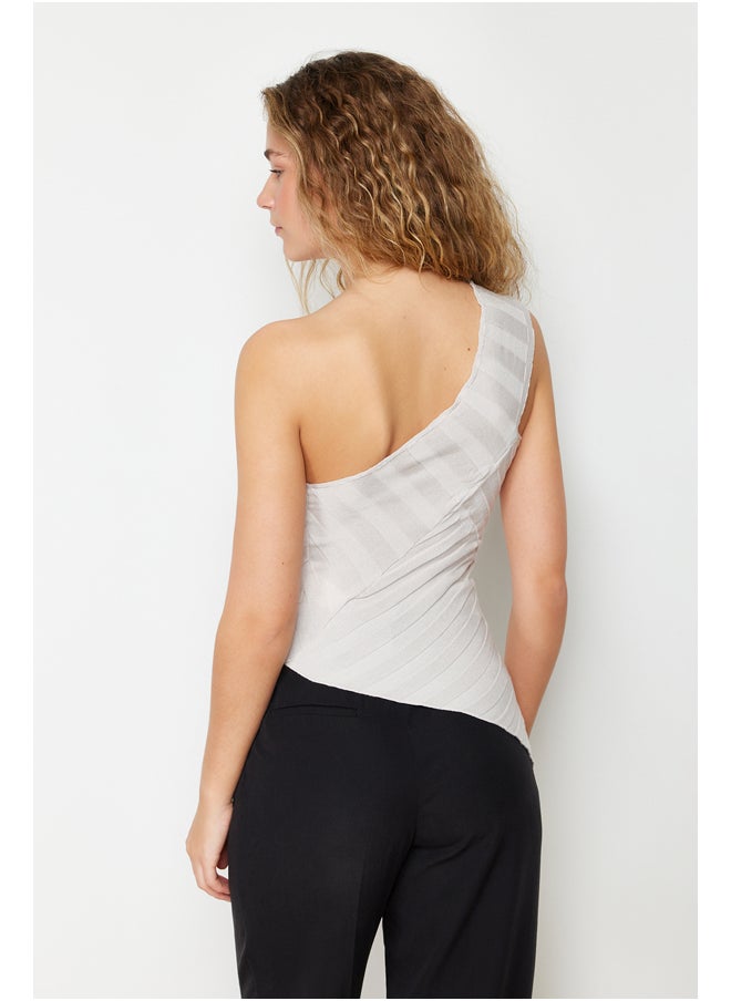 trendyol - Stone One-Shoulder Premium Yarn / Special Yarn Knitwear Blouse TWOSS24BZ00124 - Image 1