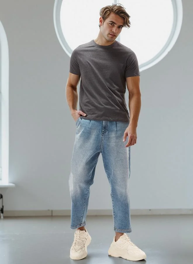 Splash FAV Plain Regular Fit Crew Neck T shirt with Short Sleeves
