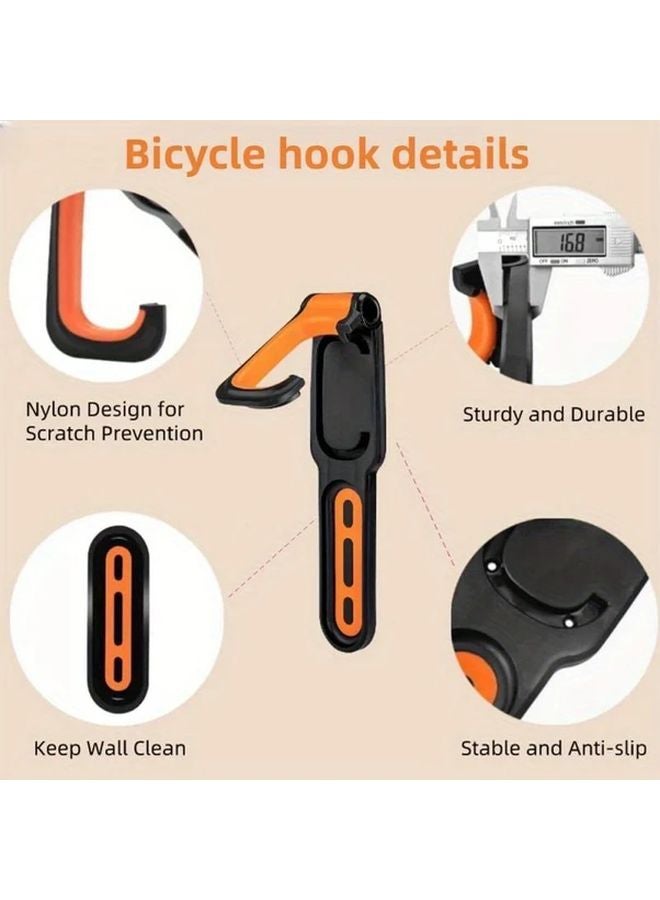 Sturdy Wall Mounted Bicycle Rack Hooks Classic Style Load Bearing Display Rack - Image 5
