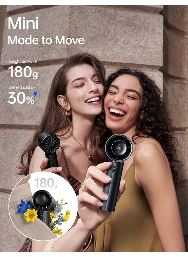 JISULIFE Handheld Fan Pro1 Mini - Refined Utility: Elite PU Leather, 30 Hour Cooling Power, Aroma Pod, 100-Speed Precision, Portable Fan for Travel, Outdoor, Concerts, Gifts for Women Men - Image 5