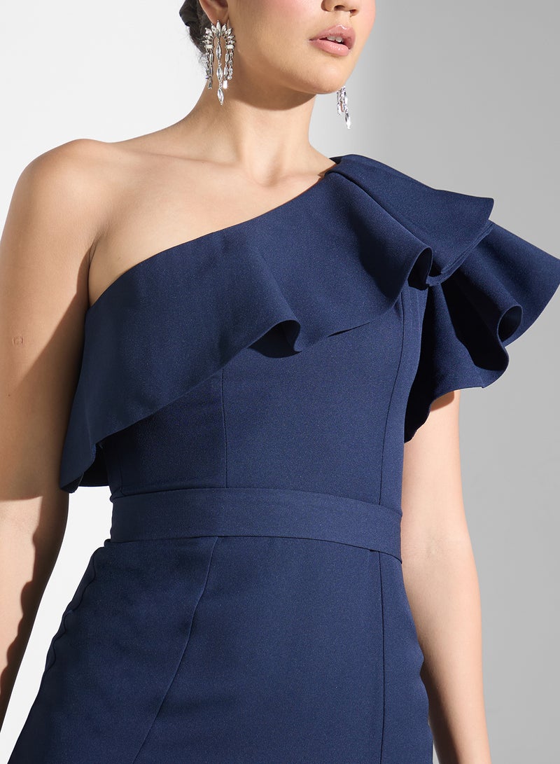 ايرا فستان كتف واحد بكشكش - Image 3