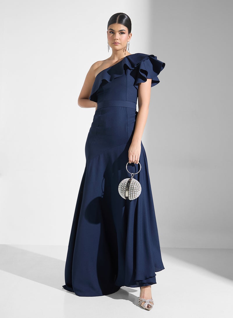 ايرا فستان كتف واحد بكشكش - Image 4