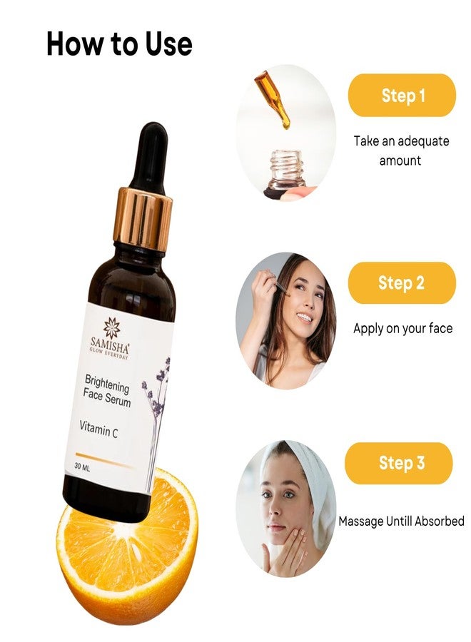 Samisha Vitamin C Face Serum Samisha Serum for Face Glowing and Whitening, Organic Vitamin C Serum | Daily Glow Face Serums | Serum for Pigmentation and Dark Spots, Face serum for women - Image 5