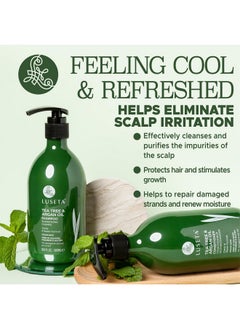 L LUSETA Luseta Shampoo and Conditioner Set with Tea Tree and Argan Oil for Oily Hair Clarifying, Fighting Dandruff Sulfate Paraben Free for Men and Women 2x16.9oz  - Image 4
