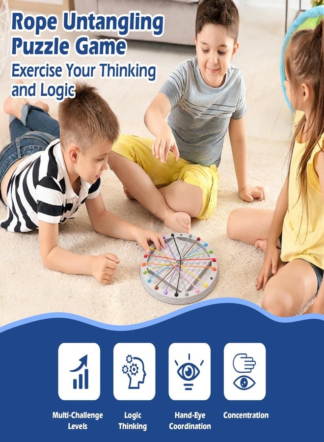 Dralaw Magnetic Chess with 40 Pcs Stones, Rope Untangling Puzzle Game, 2 in 1, Classic Educational Strategy Travel Family Games for Kids and Adults, Ages 8+, 2-4 Players - Image 4