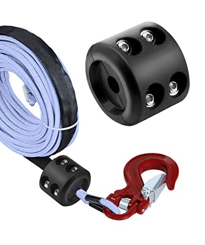 Reswish Rubber Winch Stopper,Winch Cable Hook Stopper,Rubber Rope Line Saver,Winch Cable Hook Rubber Stopper with Stainless Steel Screws and Nuts,Rubber Hook Stopper for Synthetic Winch Rope (Black) - Image 4
