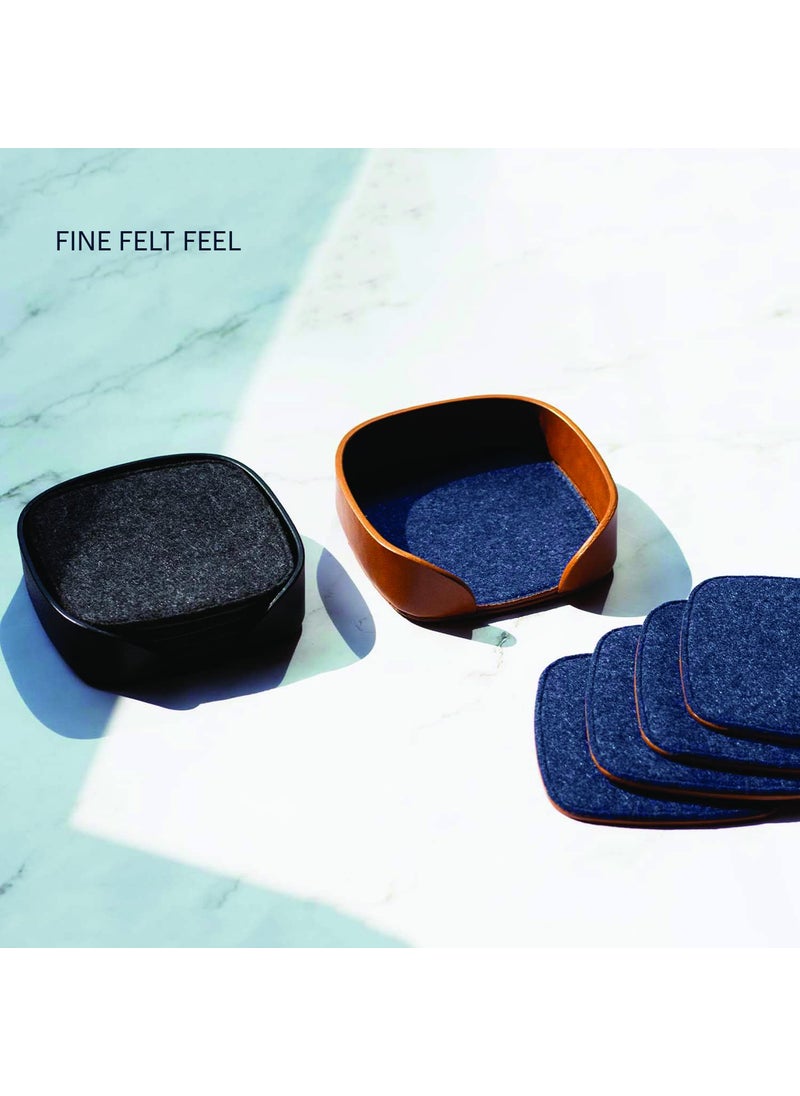 DailyObjects DailyObjects Squircle Felt Coaster Set of 4 (Blue)  - Image 3