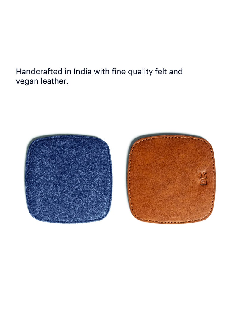 DailyObjects DailyObjects Squircle Felt Coaster Set of 4 (Blue)  - Image 4