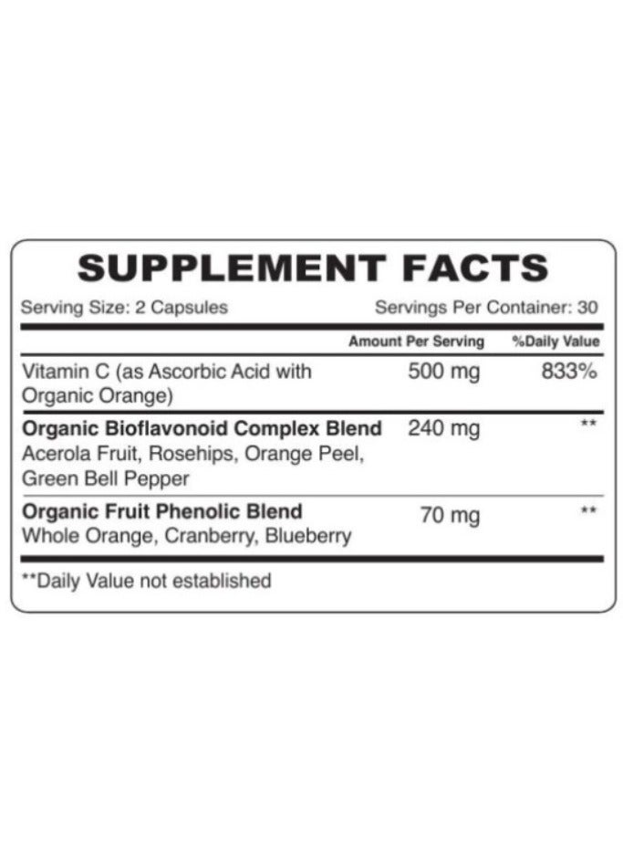 Organic Earth Vitamin C 1000 mg – 60 Capsules, Immune Support & Antioxidant Protection - Image 2