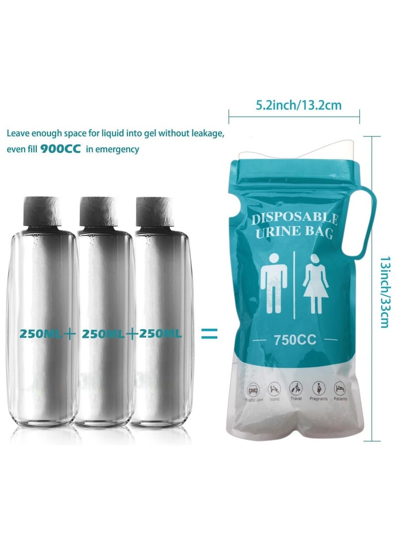 Ru syanl 4PCS 750cc Disposable Urinal Bags Emergency Urine Bag Unisex Urinal Bag Portable Camping Pee Bag Travel Urine Bag Vomit Bag for Traffic Jams Camping Hiking Pregnant Patient Kids  - Image 4