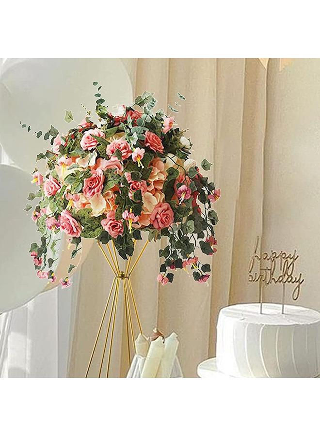 Bluejw Golden Geometric Iron Wedding Vase Dining Table Center Layout Props Golden Road Flower Rack - Image 5