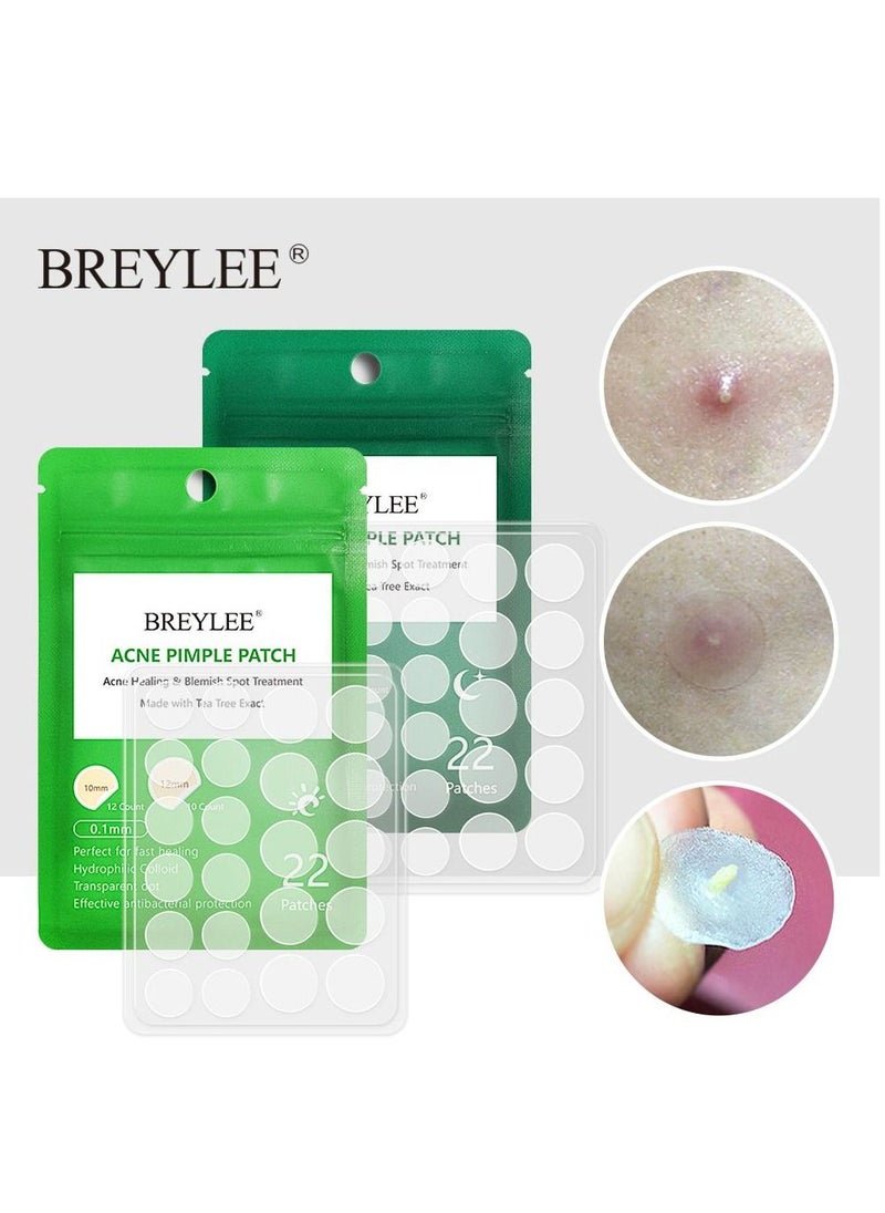 Breylee Acne Pimple Patch Stickers Acne Treatment Pimple Remover Tool Blemish Spot Facial Mask Skin Care Waterproof 22 Patches  - Image 2
