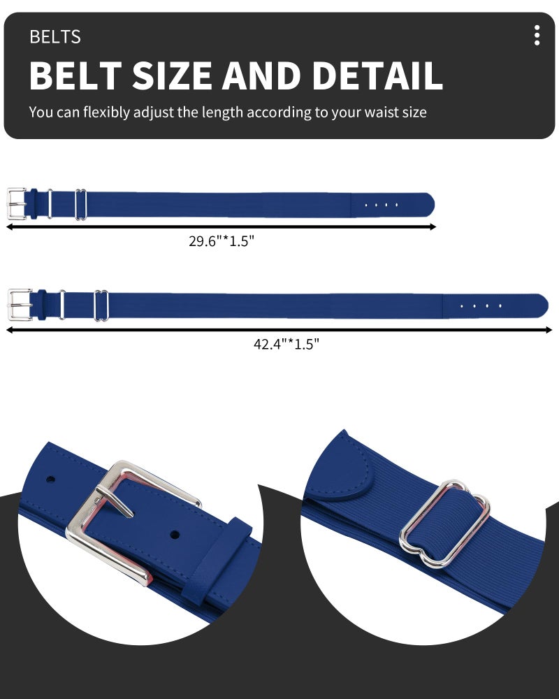 QBK 2T/3T/4T/5T Toddler Baseball Socks And Belt Youth Softball Tee Ball Combo Set for Boy Girl (1 Pairs of Socks & 1 Belt)(ROYAL BLUE 2-4T) - Image 4