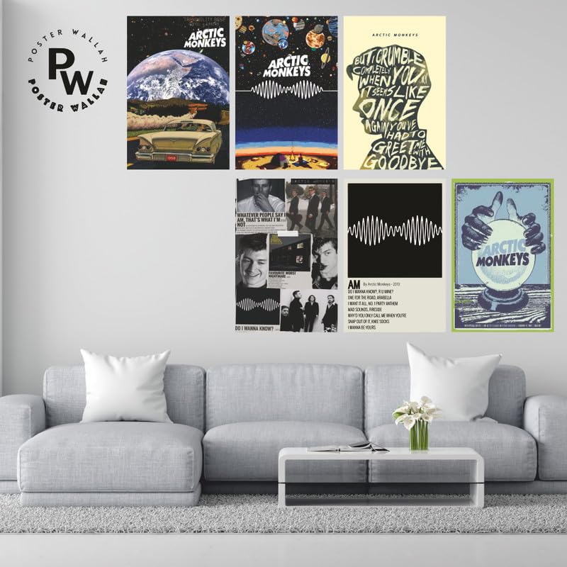 POSTER WALLAH Arctic Monkey Poster for Home Office and Student Room Wall | Aesthetic Poster | Wall Decor (12x8 Inch) Set of 6 Pieces - Image 3