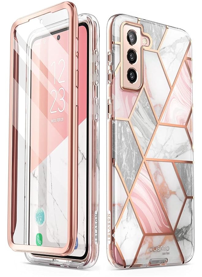 I-blason Cosmo Case for Samsung Galaxy S22 Plus (2022), Slim Stylish Protective Bumper Case with Built-in Screen Protector (Marble)  - Image 1